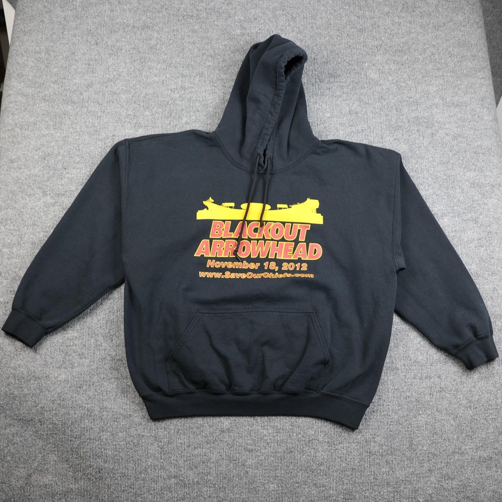 Kansas City Chiefs Hoodie Mens XL Black Gildan Blackout Arrowhead 2012 NFL